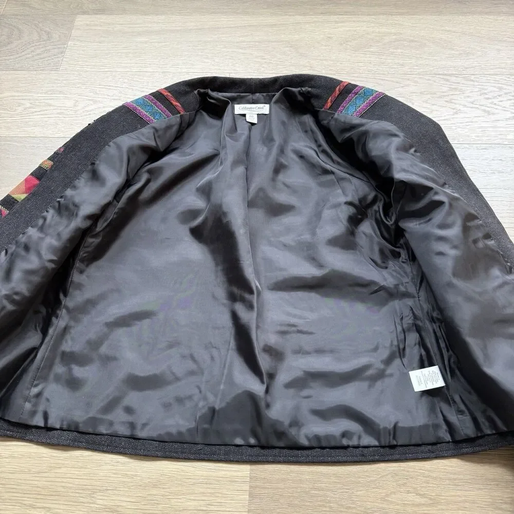 Coldwater Creek Jacket  Women P10 Aztec Embroidered Beaded Blazer Topper Vtg - Picture 9 of 12